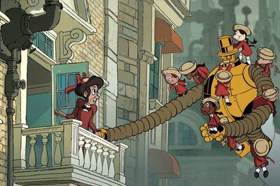 La ambientación steampunk combina a la perfección con el estilo de animación clásico en la serie Unicornio: los guerreros eternos