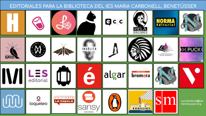 Editoriales favoritas para la biblioteca del IES Maria Carbonell de Benetússer tras la DANA