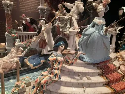 Detalle de la pieza más impresionante de la colección del Museo Lladró de Valencia, con Venecia como protagonista